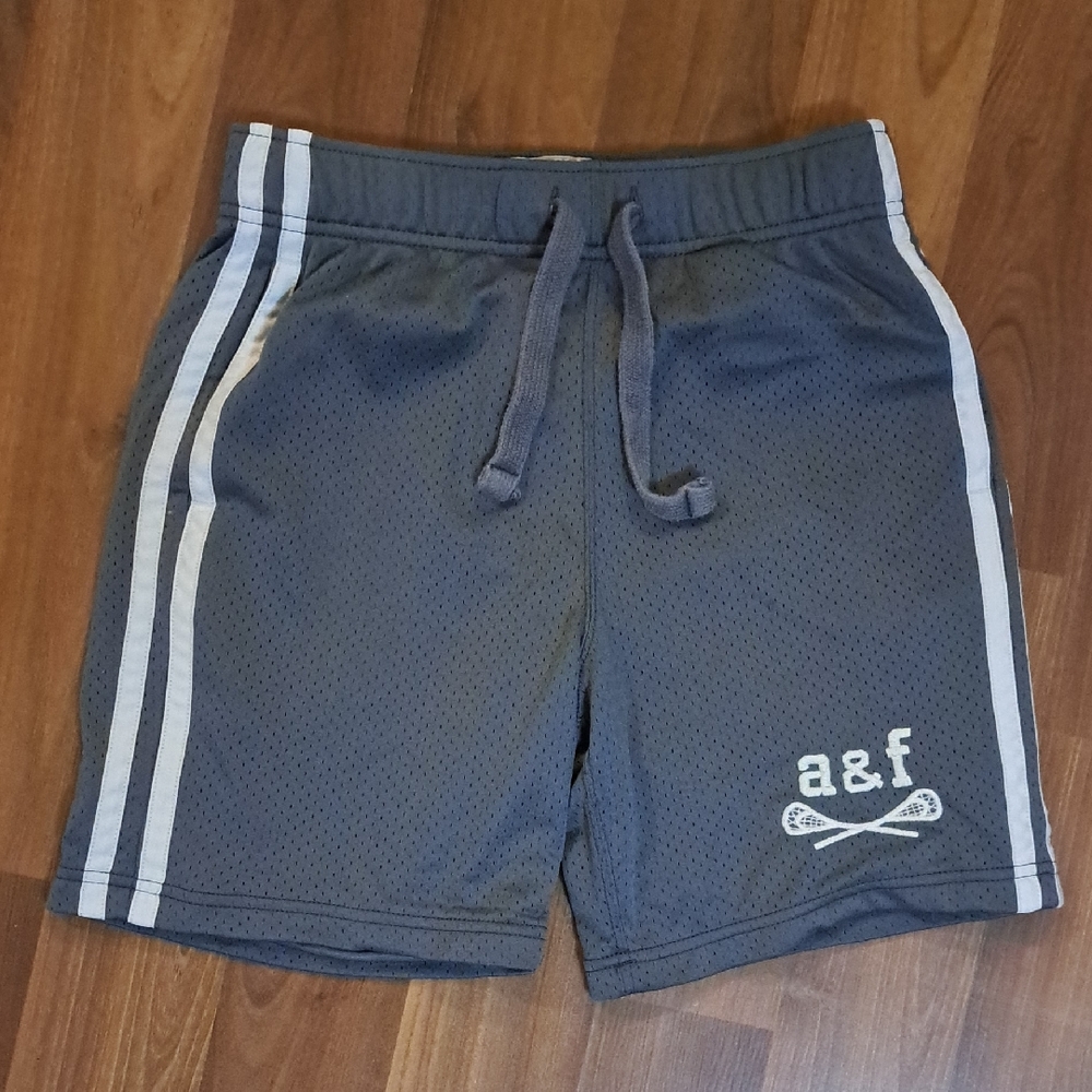 Abercrombie & Fitch Gray Mesh Skort with White Side Stripes